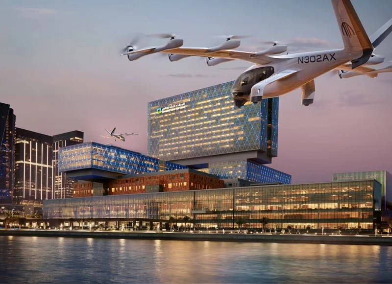 Recreacin del (eVTOL) Midnight de Archer Aviation sobrevolando la ciudad estadounidense de Cleveland. Foto: Archer Aviation